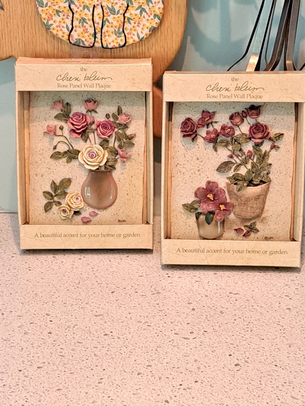 Vintage 3D Rose Panel Wall Plaque - Pink and Cream Floral Home Accent